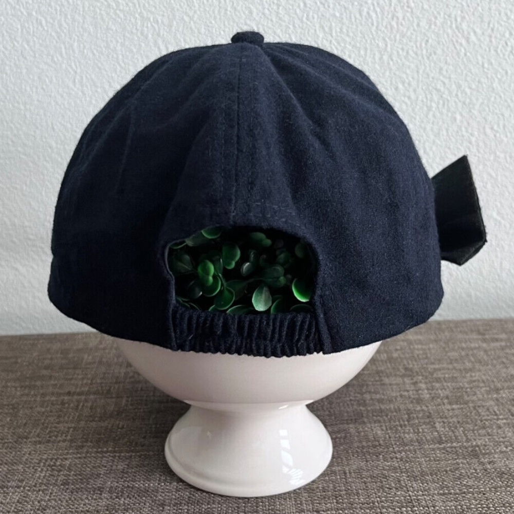 (NWT) August Accessories Women's Blue Baseball Hat W/Check Bow Accent - Picture 7 of 9